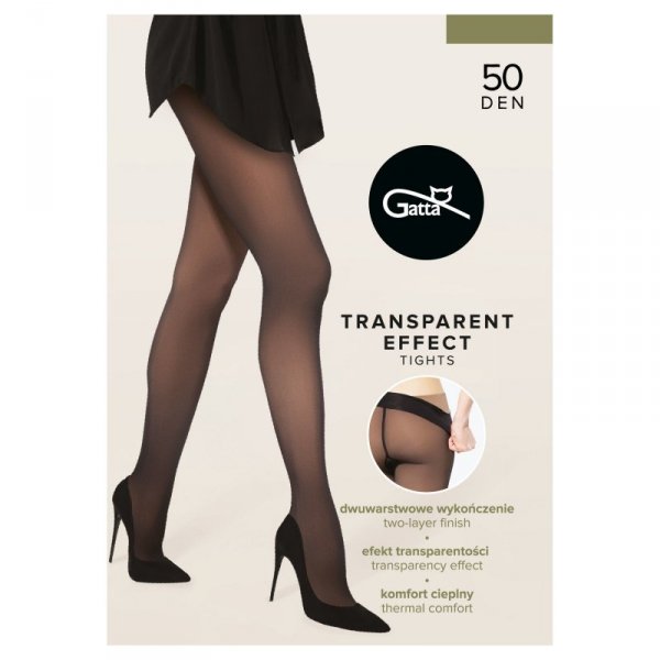 Gatta Rajstopy transparent effect 50 den choco nude