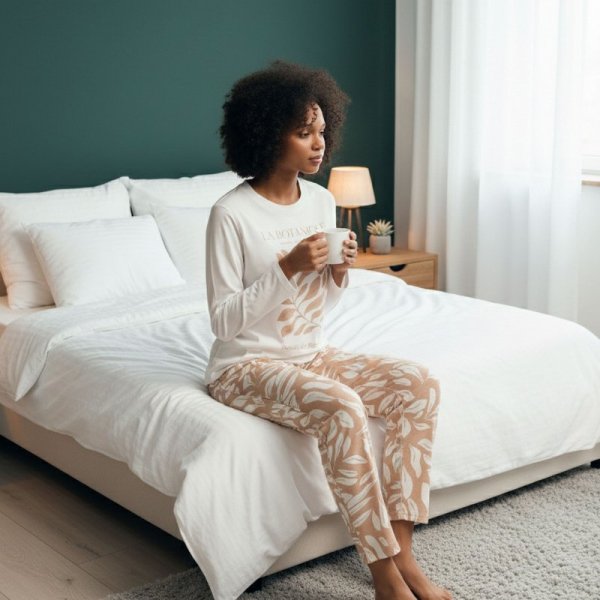 Esotiq-Henderson Piżama damska Dextra 43689 ecru