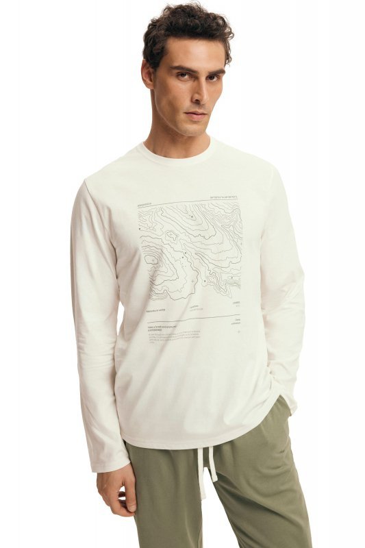 Esotiq-Henderson Piżama męska Local 43464 ecru