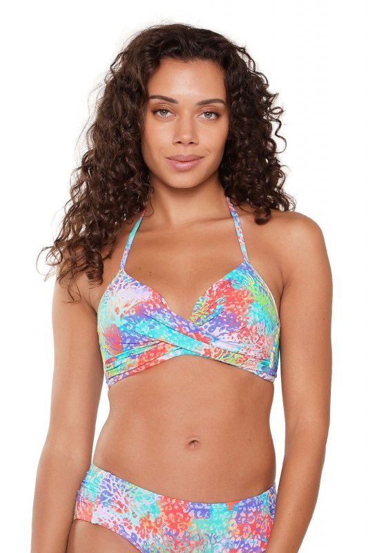 LingaDore Biustonosz kąpielowy 7207TB coral leopard