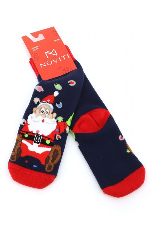 Noviti Skarpety Frotta SF 012 U 05 Mikołaj granatowe