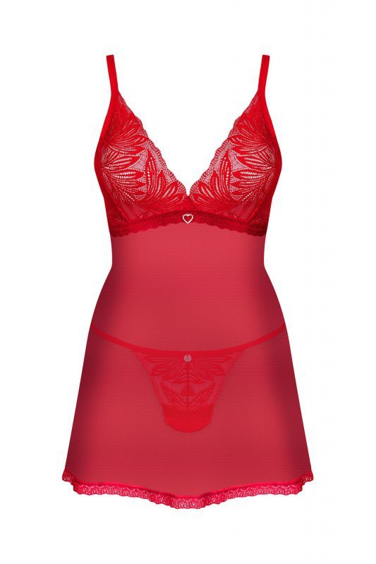 Obsessive Babydoll i stringi Chilisa czerwone