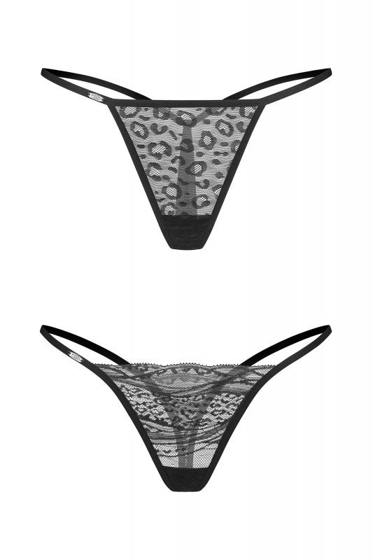 Obsessive Figi stringi otwarte Clara czarne 2-pak