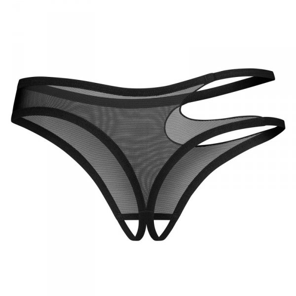 Obsessive Figi stringi otwarte Saturis czarne