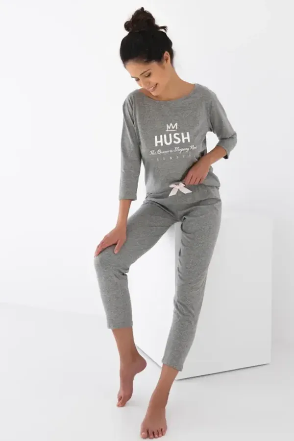 Sensis HUSH Bawełniana piżama długa, szara
