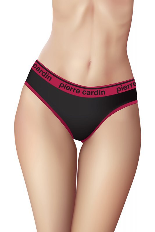 Pierre Cardin PCW CONTRAST Bawełniane Figi z Kontrastową Lamówką, bordeaux-nero/ bordo