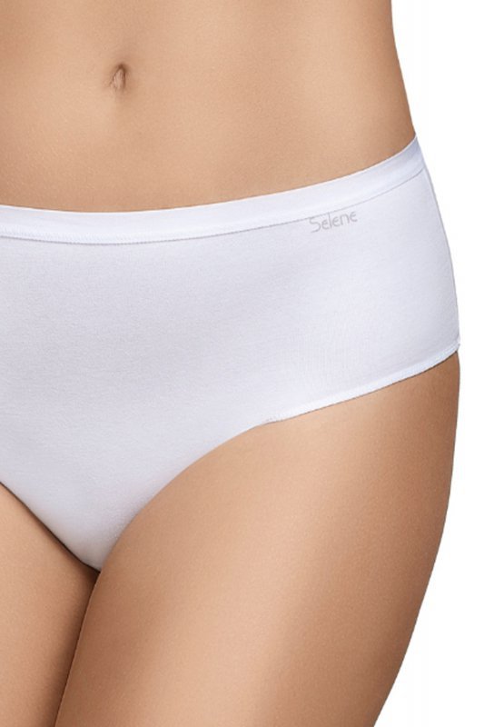 Selene 401 BRAGA Dwupak bawełnianych fig z wysokim stanem, blanco-białe