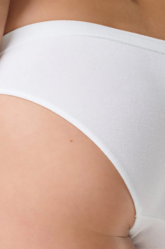 Spiman LIGHT Figi midi z niskim stanem z włókna bambusowego, Bianco/Biały