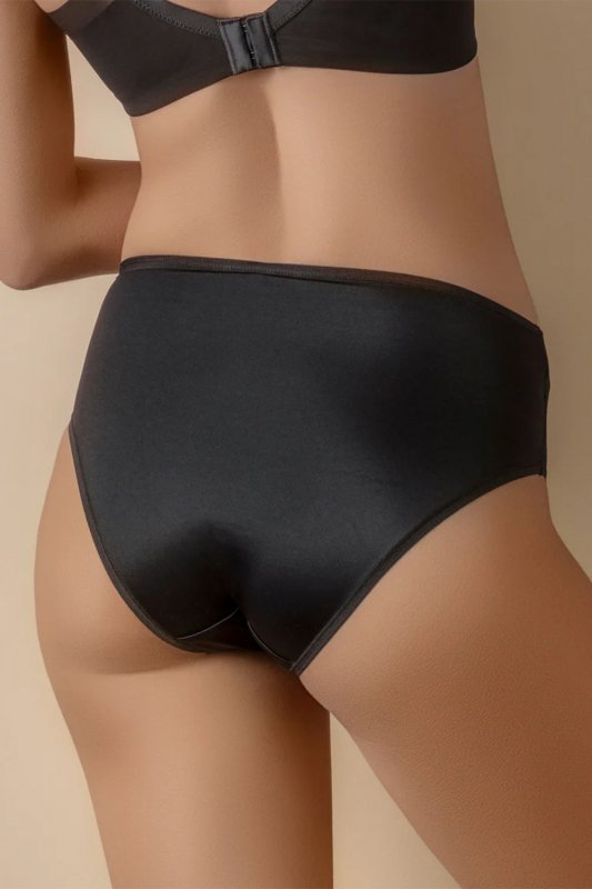 Selene MARA 3138 Figi z wysokim stanem i koronkowym przodem, negro-czarne