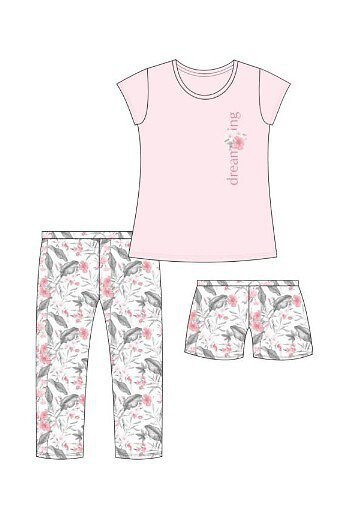 Piżama Cornette 665/311 Dreaming kr/r S-XL trzyczęściowa damska