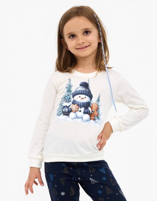 Piżama Cornette Kids Girl 977/189 Snowy Day dł/r Christmas 86-128