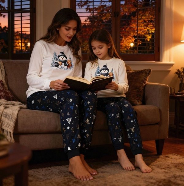 Piżama Cornette Kids Girl 977/189 Snowy Day dł/r Christmas 86-128