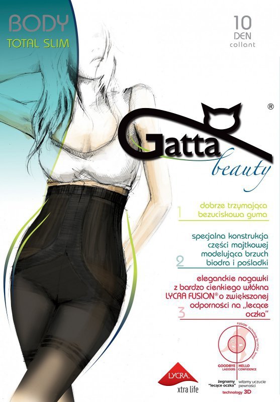 Rajstopy Gatta Body Total Slim Fusion 10 den 2-4