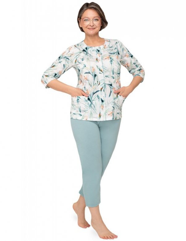 Piżama Martel Maria II 201 3/4 3XL-4XL damska rozpinana