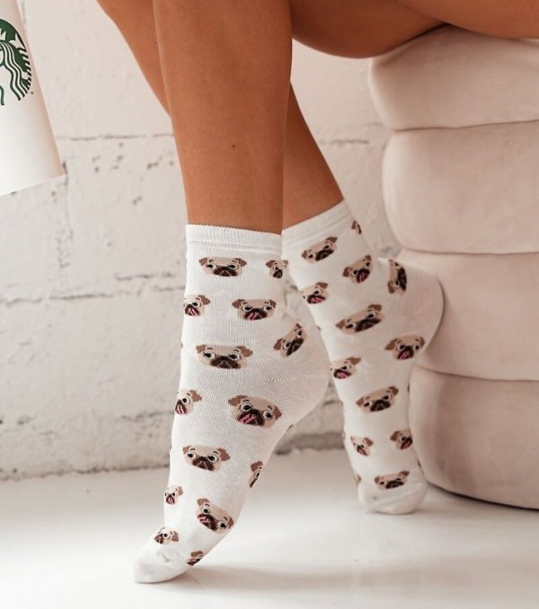 Skarpety Milena 0200 Wzór Mopsy 37-41