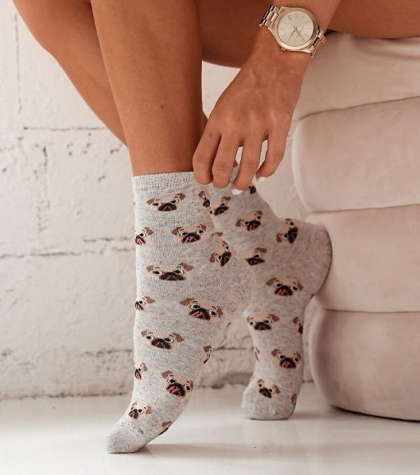 Skarpety Milena 0200 Wzór Mopsy 37-41