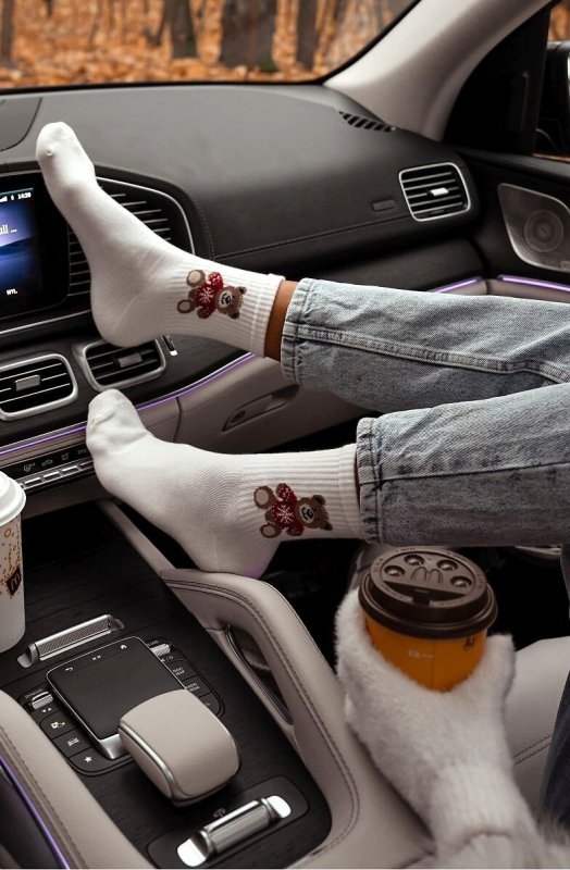 Skarpety Milena 0200-132 Miś W Sweterku 37-41