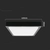 Plafon V-TAC 30W LED Kwadrat IP44 42x42cm Czarny VT-8630B-SQ 6500K 3000lm