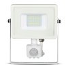 Projektor LED V-TAC 20W SAMSUNG CHIP Czujnik Ruchu Funkcja Cut-OFF Biały VT-20-S-B 6400K 1600lm 5 Lat Gwarancji