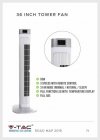 Wentylator Wieżowy V-TAC z wyświetlaczem temperatury i pilotem 55W 95cm Biały VT-5536