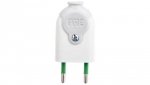 Wtyczka płaska 10A 250V biała FWB 51.220