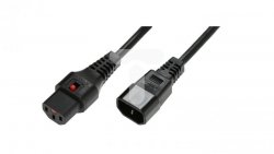 Kabel przedłużający zasilający 3x1 IEC C14/IEC C13 prosty M/Ż czarny IEC-PC1021 /2m/