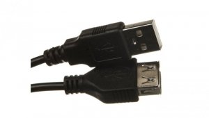 Kabel przedłużający USB 2.0 Typ USB A/USB A, M/Ż czarny 1,8m AK-300200-018-S