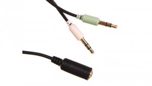 Przewód adapter /słuchawki + mikrofon/ jack 4pin / 2x jack 3pin 0,4m 48980
