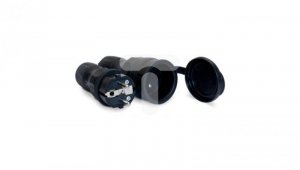 Zestaw EXTREM wtyczka + gniazdo 16A 2P+Z 250V IP54 czarny ZWG-54