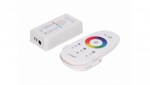 Sterownik LED RGB 3x6A touch RF biały komplet pilot+uchwyt 12-24v Prescot