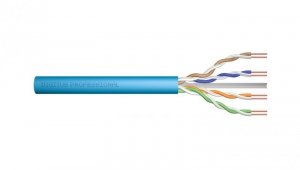 Kabel teleinformatyczny U/UTP kat. 6A 4x2xAWG23 LSOH drut niebieski Dca DK-1614-A-VH-1 /100m/
