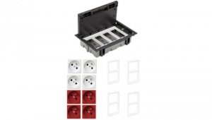 KONTAKT SIMON FLOOR BOX puszka podłogowa 4x gniazdo pojedyncze z/u + 4x gniazdo DATA do podłóg technicznych ( podniesionych )
