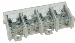 Odgałęźnik instalacyjny 4-torowy (1x25mm²/4x6mm²) LZ4*25/6P mocowanie do podłoża i TS 35, z pokrywą, szary 84171002