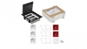KONTAKT SIMON FLOOR BOX puszka podłogowa 3x gniazdo pojedyncze z/u + 2x gniazdo DATA + 1x gniazdo RJ45 kat.6 nieekranowane + kas