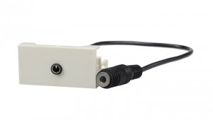 Gniazdo mini Jack 3,5mm z przewodem 20cm moduł 1M 22,5x45 biały Mediabox