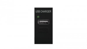 Gniazdo USB z ładowarką Maclean, pojedyncze, 1A, czarne, MCE727B