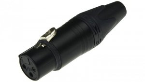 NEUTRIK Gniazdo mikrofonowe XLR (3-pin) na kabel do 8,0mm posrebrzane czarne NC3FXX-BAG 43.0110
