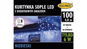 Lampki Bulinex 100led niebieskie 4,80m kurtyna sople