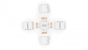 LED line łącznik do taśm LED CLICK CONNECTOR kątowy 10 mm 4 PIN Typ + RGB