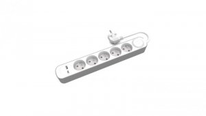 Przedłużacz stały 5x z włącznikiem oraz gniazdami USB A USB C 5m PS-570WS+USBA+USBC/5 E W-30005