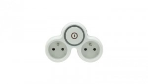 Rozgałęźnik wtyczkowy dwukrotny z/u z włącznikiem R-21WS/B W-72002