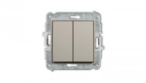 MINI Mechanizm łącznika żaluzjowego z podtrzymaniem (dwa klawisze bez piktogramów) taupe 60MWP-88.1