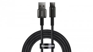 Baseus Tungsten Gold kabel USB-A - USB-C 480Mb/s 100W 2m czarny (CAWJ000101)