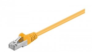 CAT 5e Kabel łączący, F/UTP, Żółty - Długość kabla 0.25 m