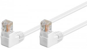 CAT 5eKabel łączący 1x 90 pod kątem,U/UTP, biały - Długość kabla 10 m