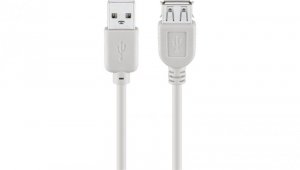Przedłużacz USB 2.0 Hi-Speed, Szary - Długość kabla 1.8 m
