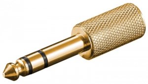 Adapter do słuchawek, wtyk jack AUX 6,35 mm na 3,5 mm, wersja złota - Połączenie typu Wtyk jack 6,35 mm (3-pinowy, stereo)