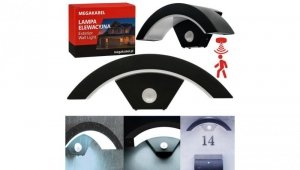 Lampa kinkiet MOON ścienny NAD DRZWI LED 18W barwa zimna CZUJNIK RUCHU CY-30 MEGAKABEL
