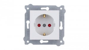 Gniazdo z uziemieniem Schuko 2P+E i przesłonami torów prądowych 250V 16A Biały 238/01
