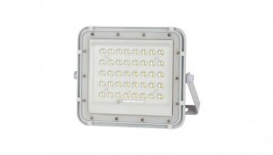 Naświetlacz LED SMD 10W 800lm 6400K 6000mAh IP65 biały barwa CW biała zimna z panelem solarnym VT-80W-W V-TAC